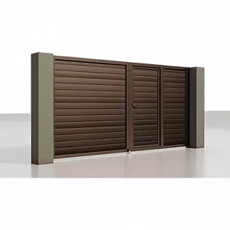 Распашные ворота с калиткой серии Prestige